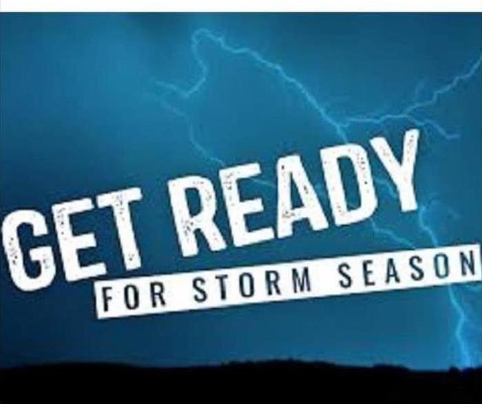 Get ready for storm season on a blue background
